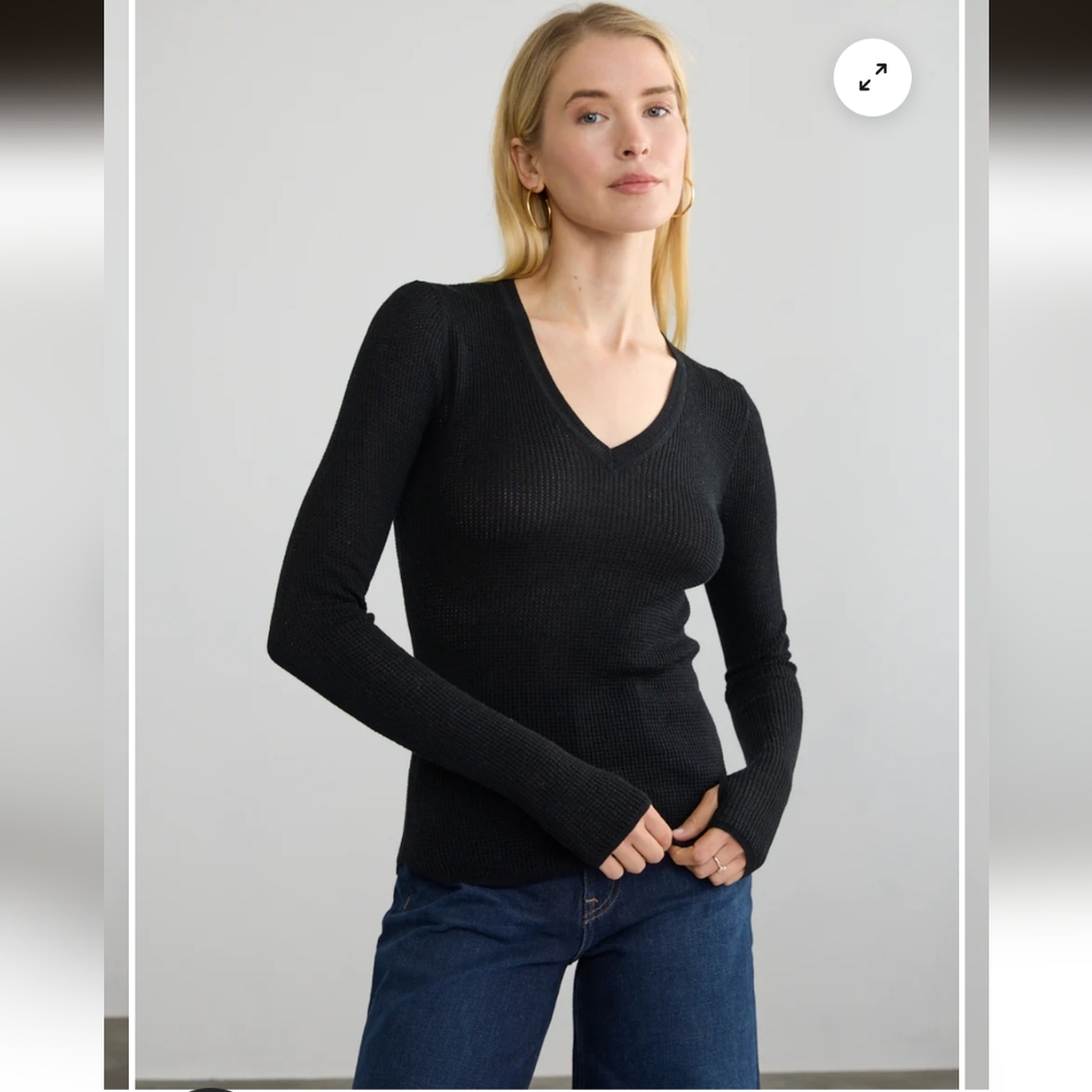 Margaret O'Leary Waffle Knit Cotton Top